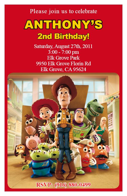 10 Toy Story 2 Buzz Woody Personalized Invitations C  