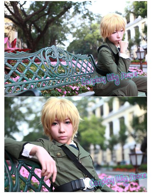 Axis Powers Hetalia England Golden Blonde Cosplay Wig  