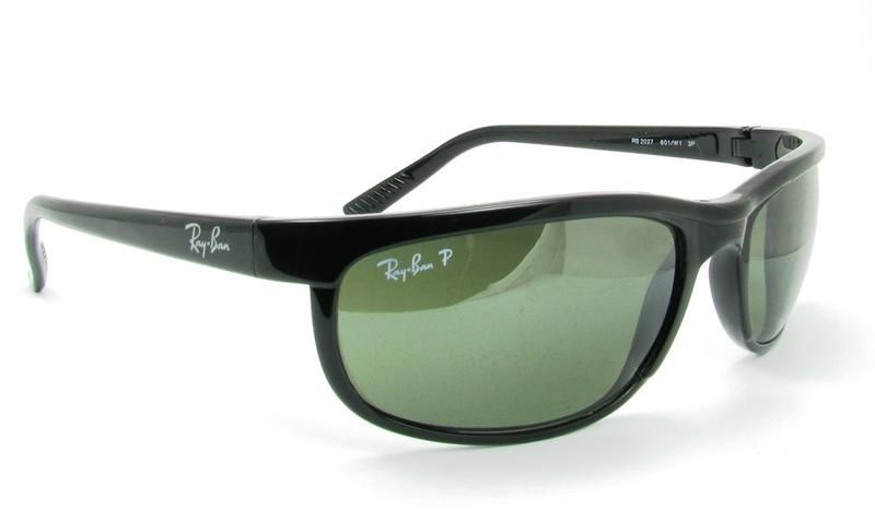 Ray Ban Predator 2 RB2027 601/W1 Glossy Black/Gray Polarized 63mm 