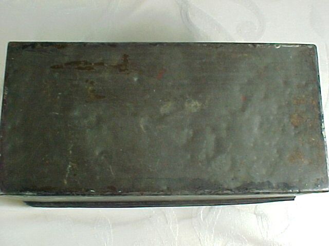 Vintage Tole Toleware Covered Box w Handle  