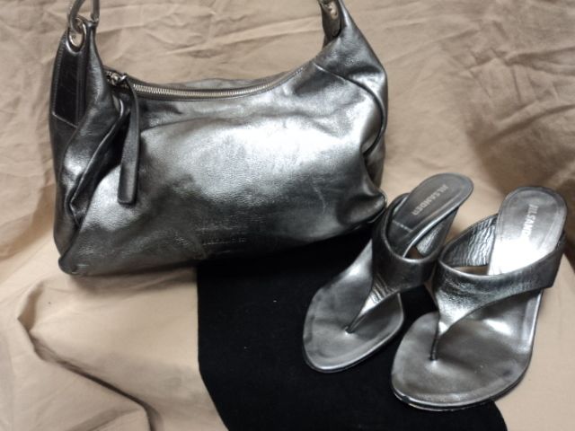 Fabulous JIL SANDER Leather Handbag & Sandal Set Sz 6.5  