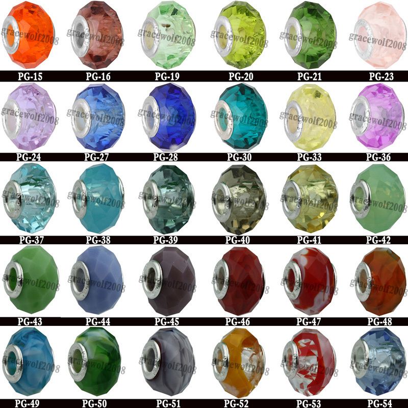 30pc Silver Crystal European beads for Austria loose beads Gemstone 