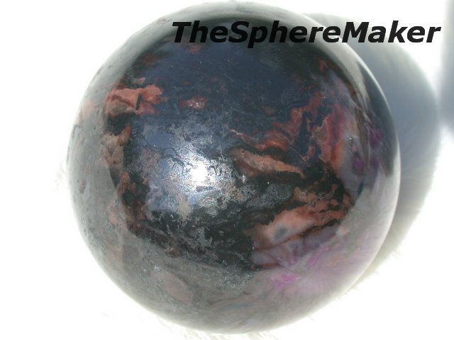   SPHERE HEMATITE RICHTERITE GEMSTONE CRYSTAL BALL NAMIBIA 2.1D  