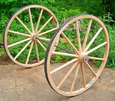 Medium Duty Wagon wheels and axle Kit, 36 Tall. Solid.  