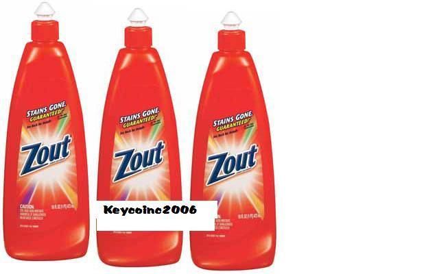 Lot of 3 Zout Laundry Stain Remover 16 Oz 3 bottles of ZOUT mfg 37811 