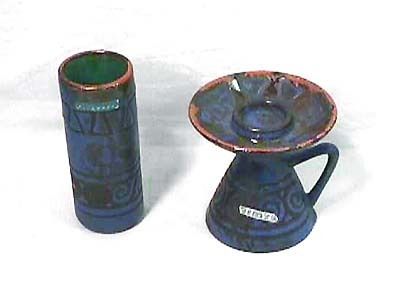 German Art Pottery Vase Candle Holder Ceramano Pergamon  