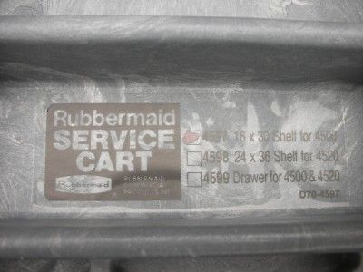 RUBBERMAID UTILITY CART 4500 GRAY OPT MIDDLE SHELF 4597  