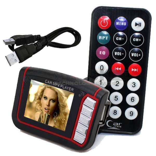 Black 1.8 LCD Car  MP4 Player FM Transmitter SD/MMC  