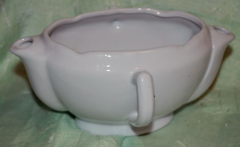 RARE PORCELAIN FAT & LEAN GRAVY BOAT VINTAGE FRANCE  