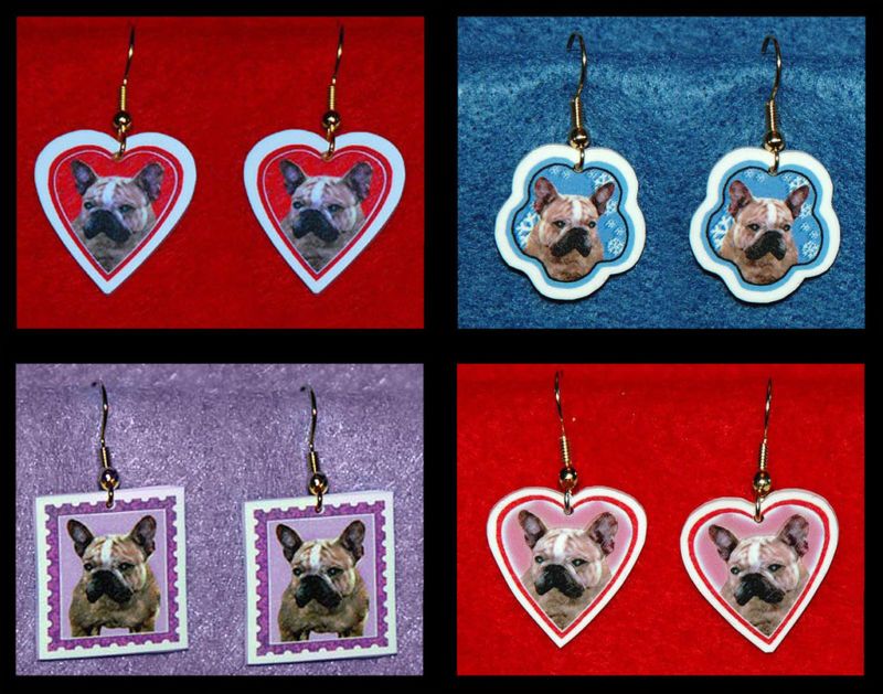 French Bulldog Frenchie Dog Handmade Jewelry Earrings  