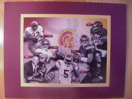 USC Trojans Heisman Trophy Winners 2B Matted Photo  