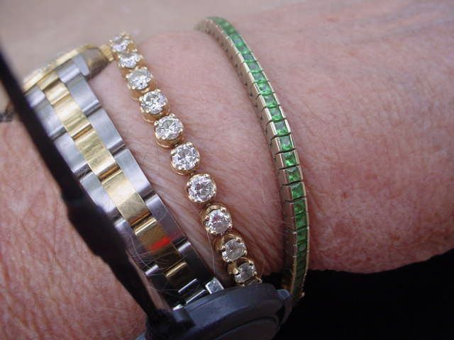 14K~ FABULOUS TSAVORITE LINE BRACELET MADE FOR ME  