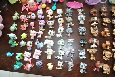 LITTLEST PET SHOP LOT 99 PETS+9 BUILDINGS/PLAYSETS+CASE & MORE  