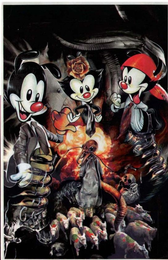   KIM ORIGINAL PAINTED COVER ART ANIMANIACS #19 DC COMICS X FILES PARODY