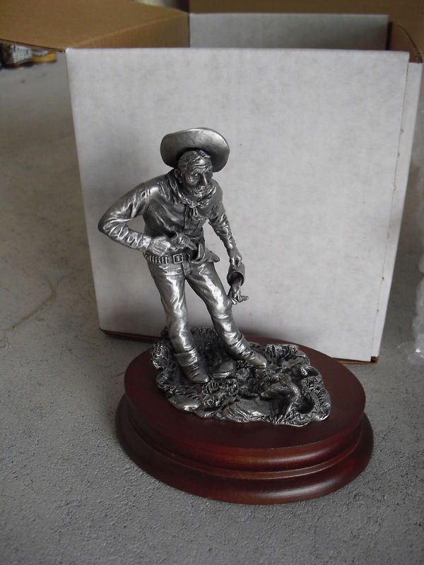 RARE Pewter Chilmark Coffee Break Western Figurine MIB  