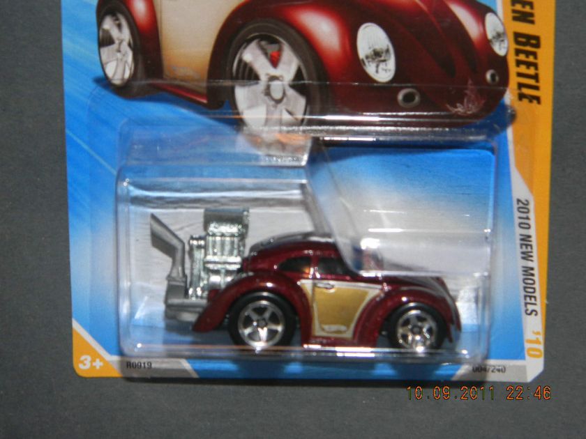 HW HOT WHEELS 2010 NEW MODELS #4 VW BEETLE HOTWHEELS BURGUNDY  