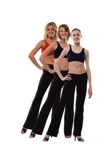 Capezio Black 9998C 30 Basic Jazz Pants V Front Large  