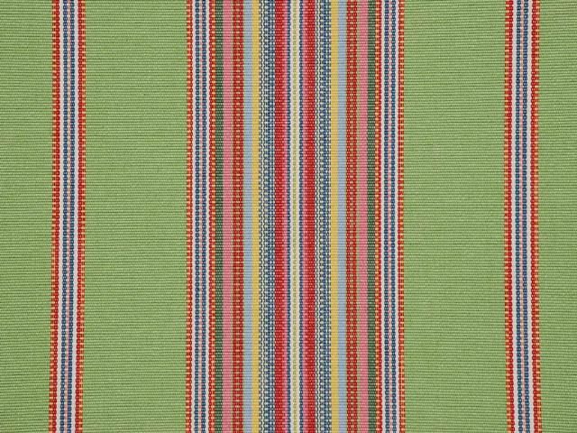 Kelly Green Red Blue Stripe Drapery Upholstery Fabric  