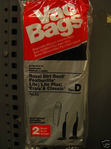 Home Care 55 Vacuum Bag Dirt Devil type D 075638000555  