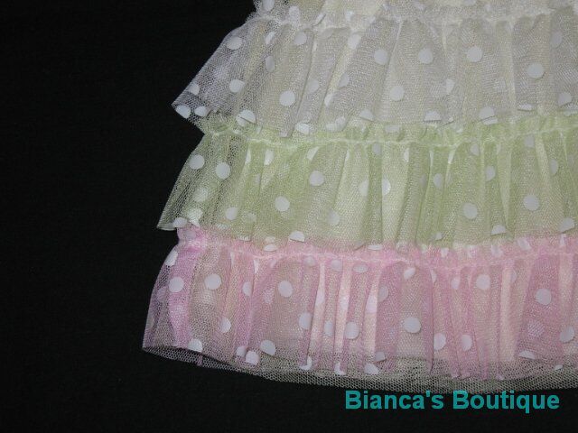 NEW EASTER TULLE DOTS Rhumba Capri Girls Clothes 24m Spring Summer 
