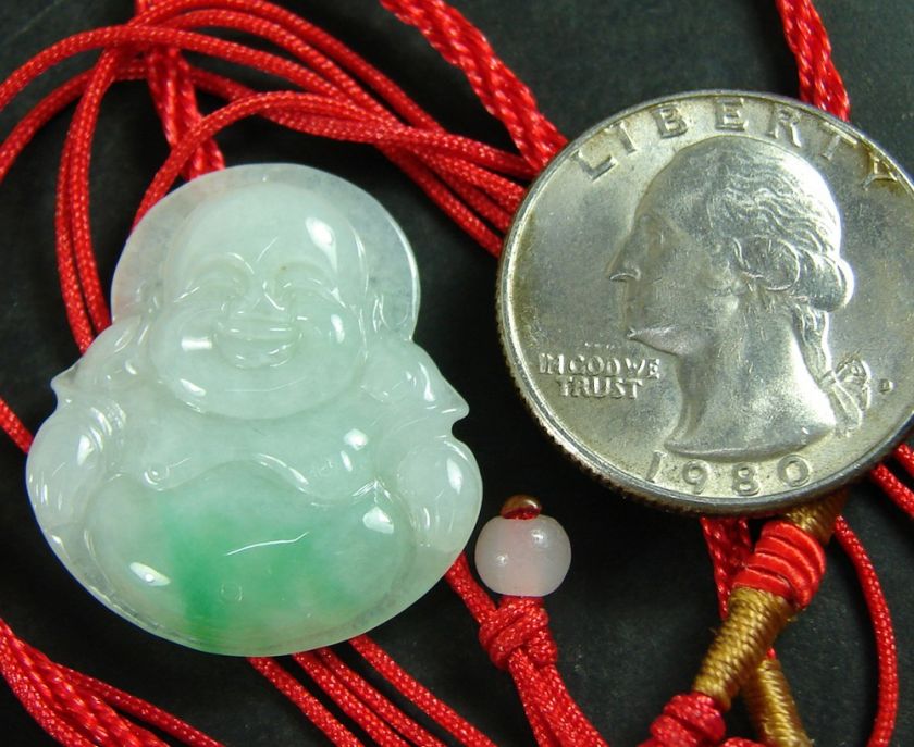   Vivid Green Natural A Jade Jadeite Pendant Buddha God P 247 1  