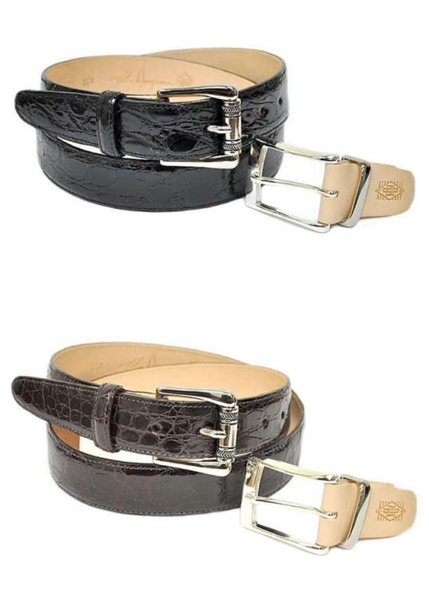   Martin Dingman DAVIS Mens Genuine Crocodile Belt MADE IN USA $295.00