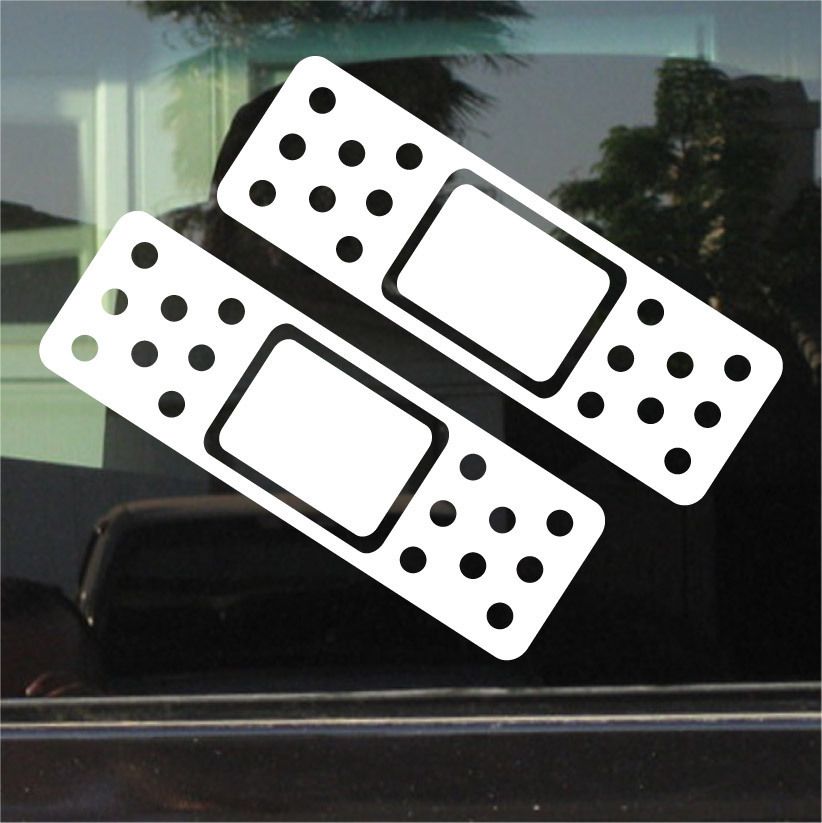 CAR BANDAID / BAND AID VINYL DECAL / STICKER PAIR  