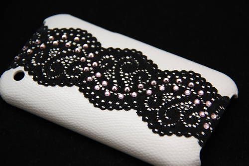 iPhone 3G 3GS Swarovski Crystal Lace Case  