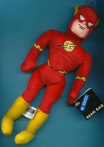 FLASH SUPERHERO bean bag toy plush doll WB 98 rare nwt  