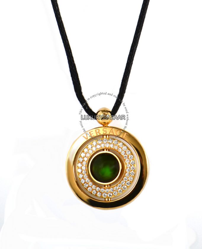 Versace 18K Yellow Gold Versace Eon Collection Triple Rotating Pendant 