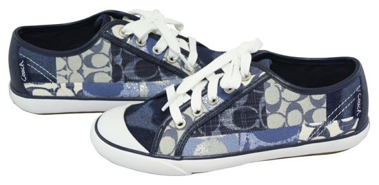 Coach Barrett Blue Multicolor Patchwork Denim 7 New  