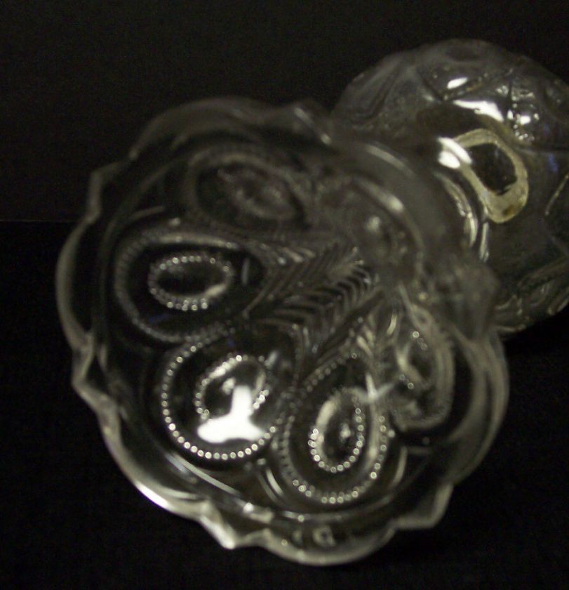 US Glass Georgia Peacock Feather Oil Lamp Circa 1902  