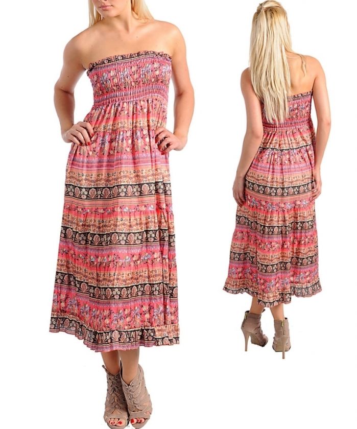 NWT Womans Strapless SUMMER Dress Plus Size XL/1X/2X/3X  