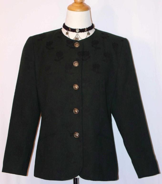 MOSER Designer BLACK GREEN Austria JACKET Coat 38 8 S  