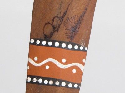 LARGE PAINTED DECORATED BOOMERANG ABORIGINAL AUSTRALIA  