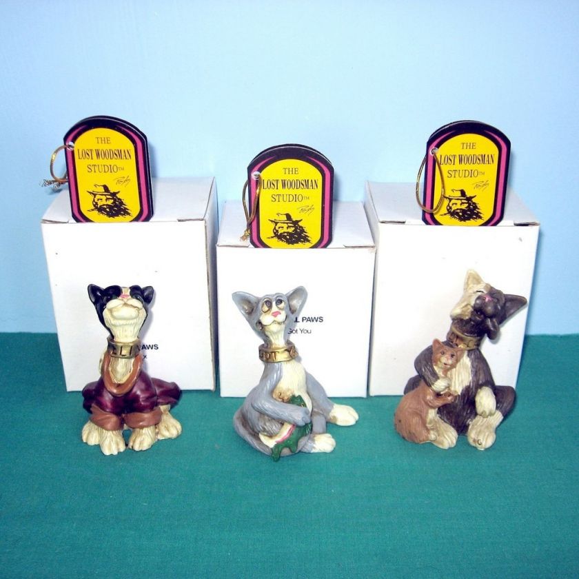 LOST WOODSMAN CAT FIGURINES FELIX, GOT YA, COOL CATS  