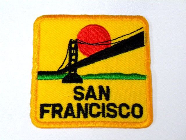 SANFRANCISCO BRIDGE YELLOW IRON ON PATCH EMBROIDER I156  