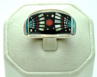 Navajo Multi Stone Night Sky Mens Ring   Erwin Tsosie  