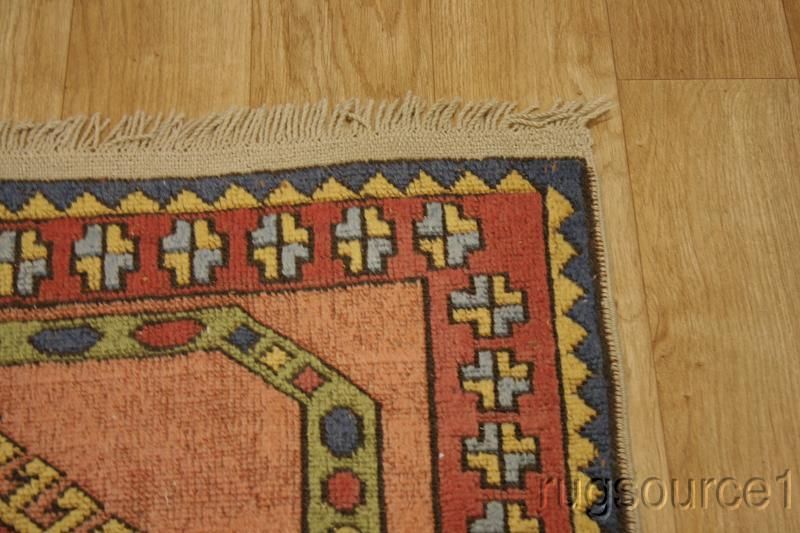 SEMI ANTIQUE DECORATIVE 4X6 MILAS OUSHAK TURKISH ORIENTAL AREA RUG 