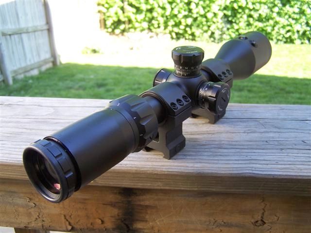 VISM 3 9x42 Scope Red Laser Mil Dot High Rings  