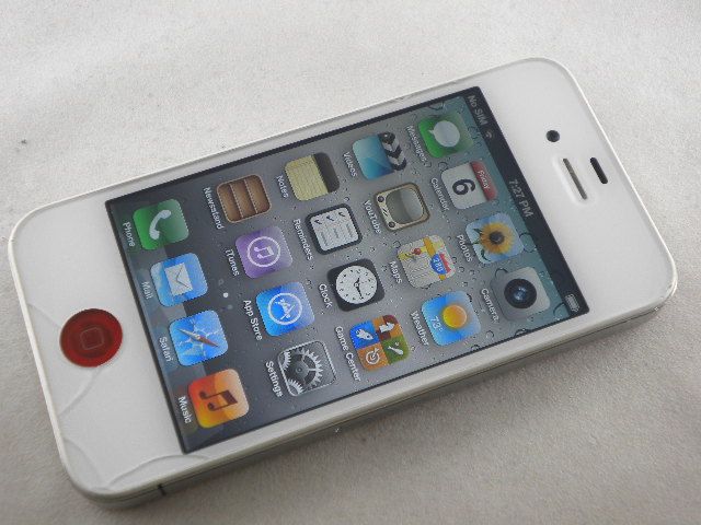 APPLE IPHONE 4 16GB AT&T WHITE SMART PHONE ATT *CRACKS* 885909394494 