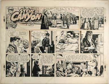 MILTON CANIFF   STEVE CANYON SUNDAY ORIG ART 6 17 56  