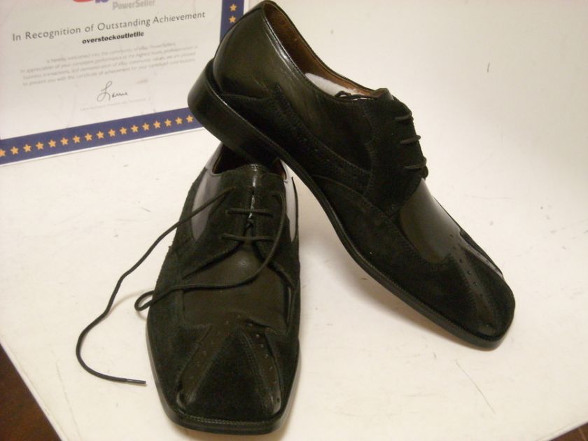 Fratelli Suede Wing Shoe Black Mens Size 11.5 M NIB  
