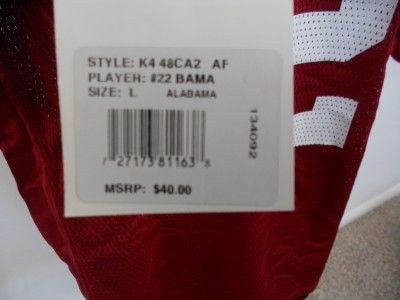 NEW #22 RED ALABAMA CRIMSON TIDE YOUTH LARGE L 14 16 Adidas Jersey 8JF 