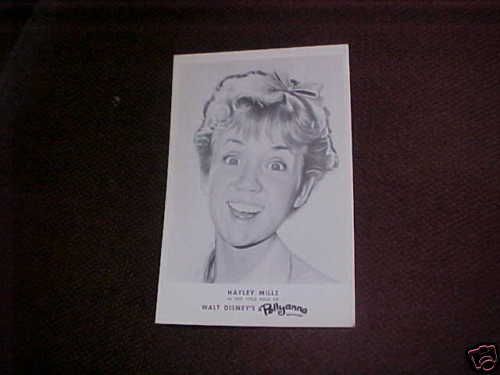 DISNEY. HAYLEY MILLS. POLLYANNA. POSTCARD. UNUSED. NM.  