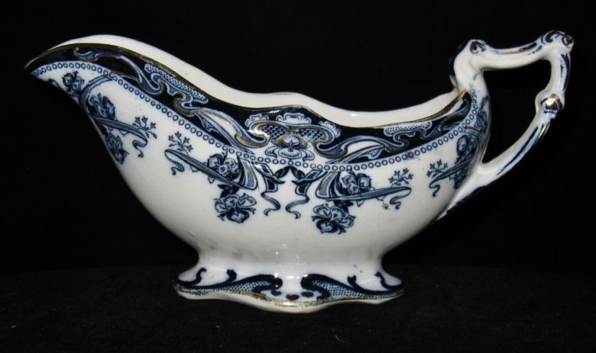 Royal Staffordshire IRIS BLUE Gravy Boat Burslem Englan  