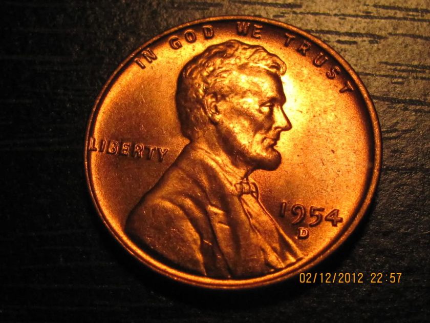 1954 D Lincoln Wheat Cent CH Unc. ~ Solid Coin ~  