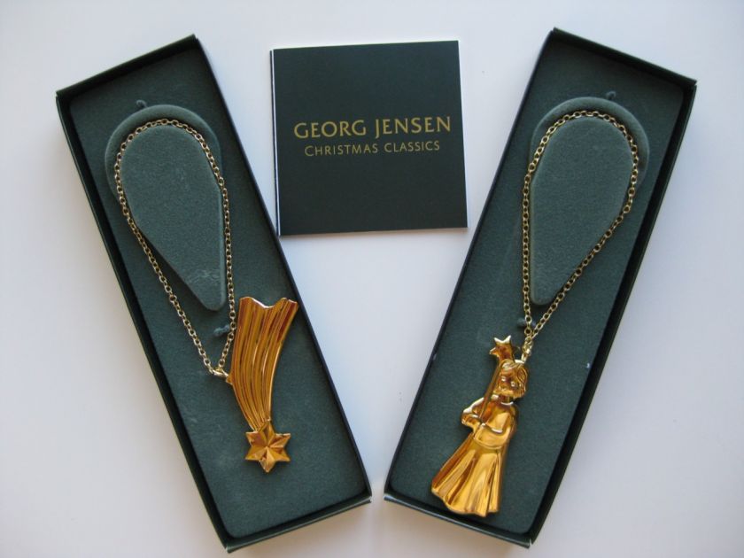 BNIB Georg Jensen 2007 24 Carat Gold Plated Christmas Ornaments Tree 