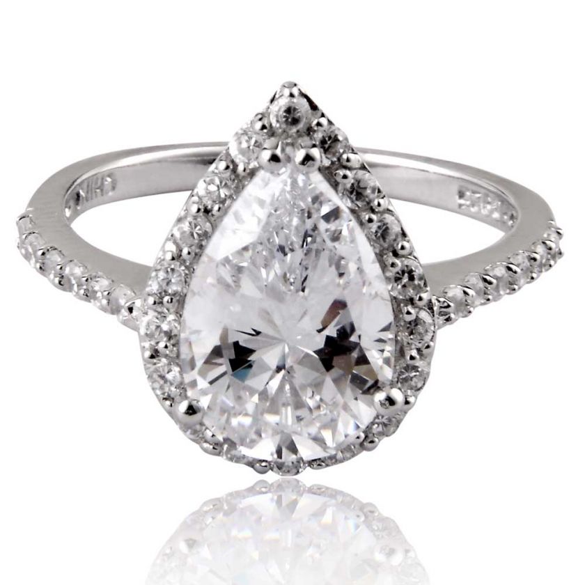   Carat Pear Cut Cubic Zirconia Engagement Wedding Bridal Ring  