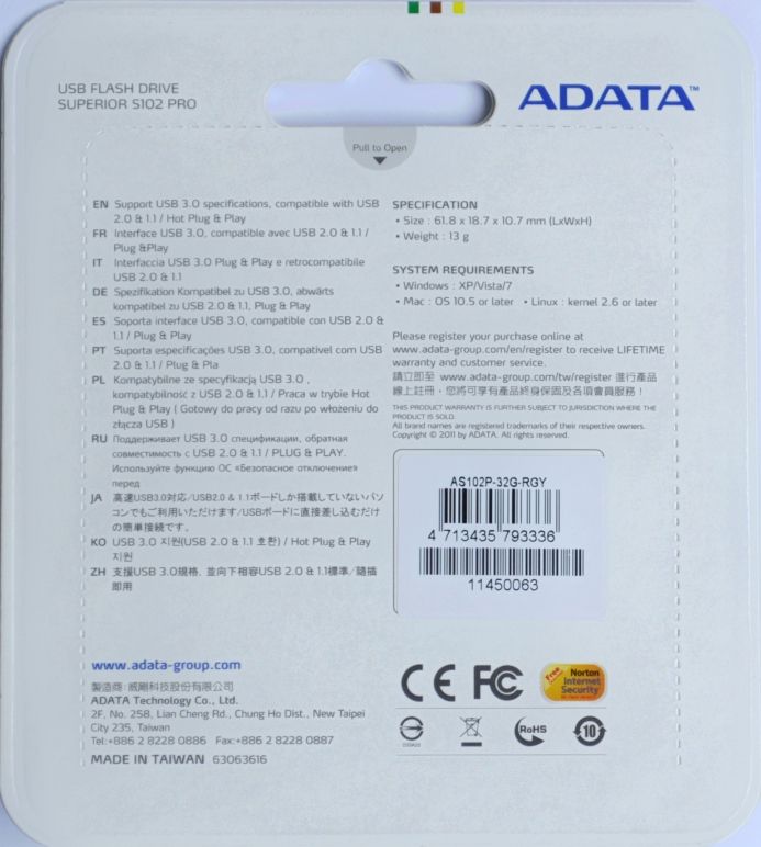 100MB/sR ADATA Superior Series S102 Pro 32GB 32G USB 3.0 Flash Pen 